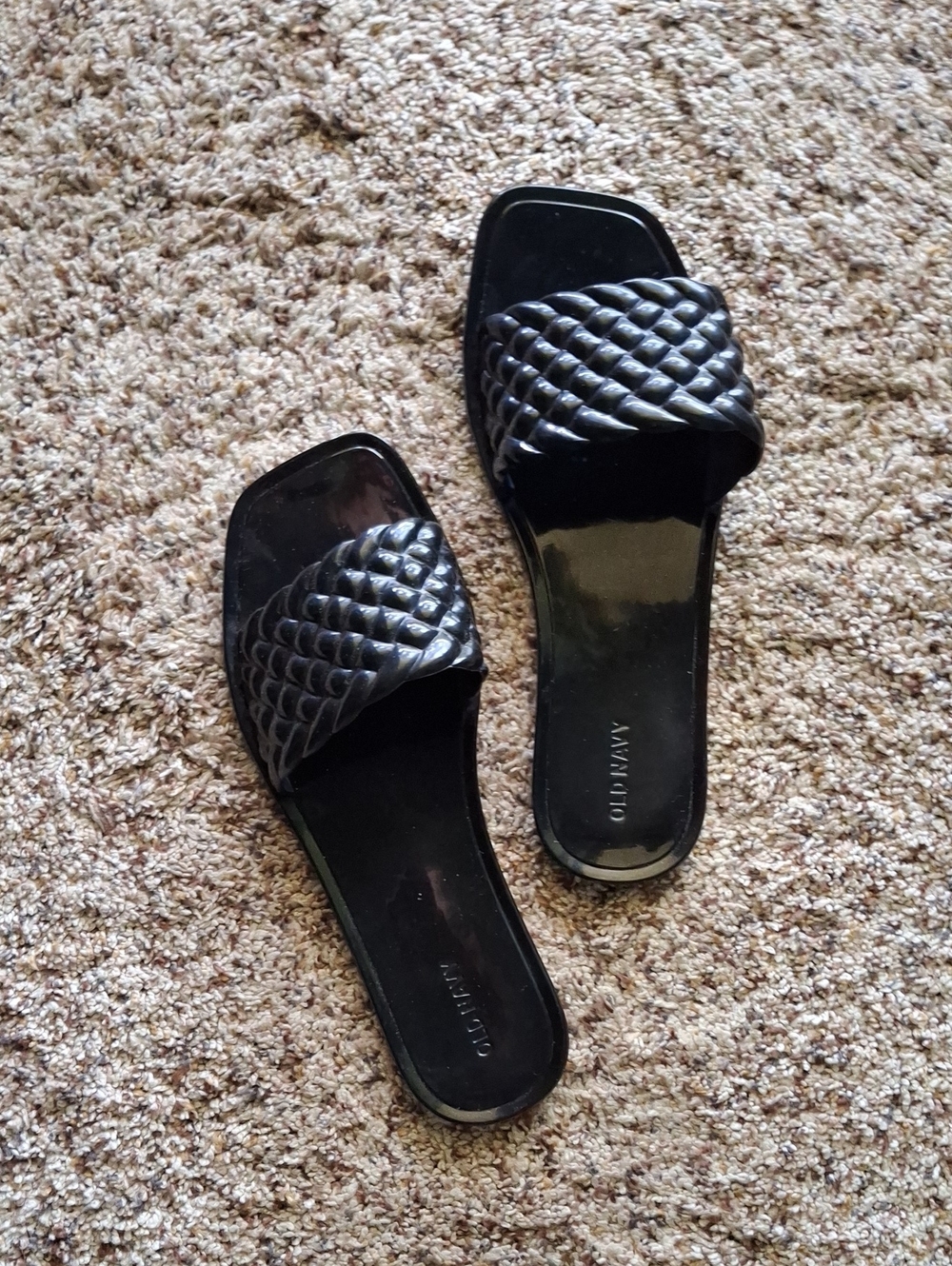 Old Navy Black Braided Flat Sandals